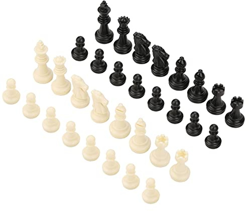 Plastic Tournament Chess Pieces Set 32, Lightweight & Portable for Competitive Play, ABS Eco Friendly Design