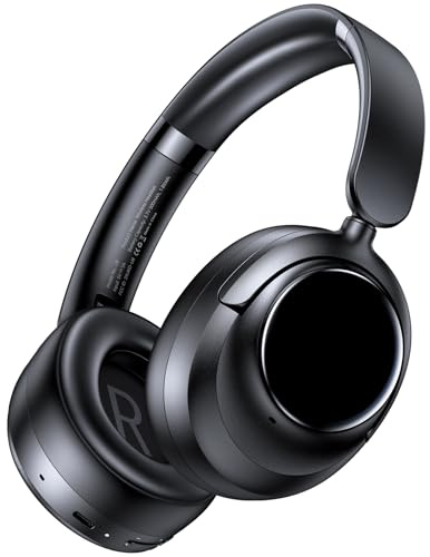 Hybrid Active Noise Cancelling Headphones, 120Hrs Playtime Bluetooth Headphones Hi-Res Audio HD Clear Call with 5 ENC Mics, HiFi Stereo Wireless Headphone Over Ear Foldable for Travel Office Game
