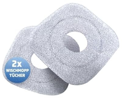 Wischmopp Set mit Eimer | 2-Kammer-System saubere Schmutz- und Frischwassertrennung | Bodenwischer für effizientes Reinigen | Auswringfunktion Wischpads (Wischpads)