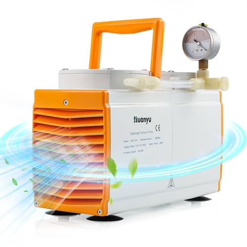 Huanyu Oliless Diaphragm Vacuum Pump Oil Free Anticorrosive Pump Industrial Lab 60L/min (Anticorrosive Type, GM-1.0A(Double Head))