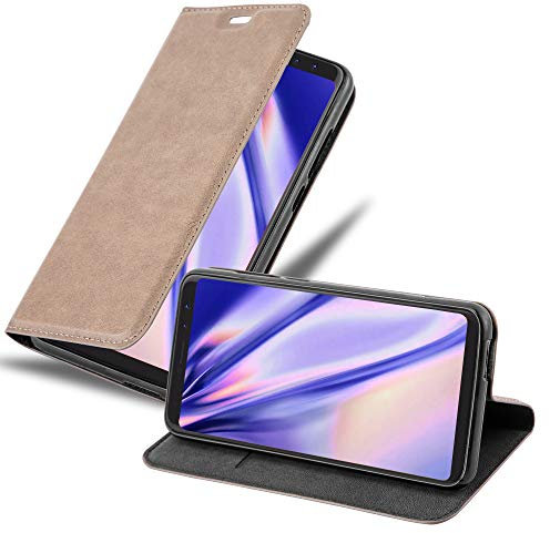cadorabo Coque pour WIKO View en Marron CAFÉ - Housse Protection avec Fermoire Magnétique, Stand Horizontal et Fente Carte - Portefeuille Etui Poche Folio Case Cover