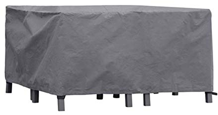 Perel Schutzhülle für Gartenmöbel, Grau, rechteckig, 140 cm x 140 cm x 70 cm