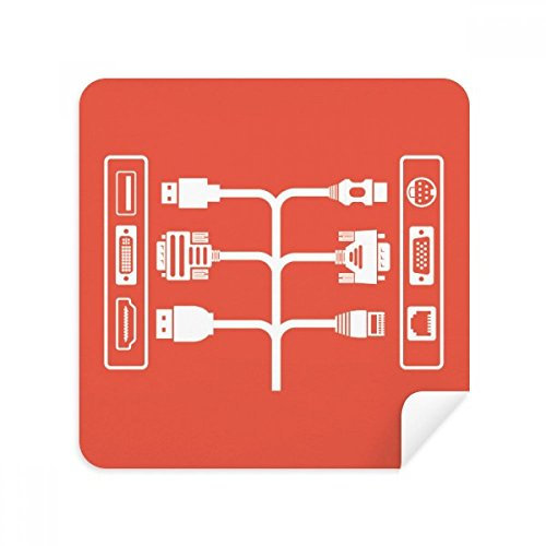 Charging Cable Socket Plug Pattern Glasses Cleaning Cloth Phone Screen Cleaner Suede Fabric 2pcs