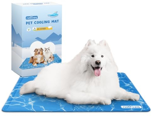 Nobleza - Kühlmatte Hunde Kühlkissen Kühl Hundedecke Kaltgelpad für Katzen Selbstkühlend Ungiftige Gelauflagen Welpe Katzenbett Kühlmatratze im Sommer, 90 * 50cm, Blau, L