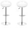 Lot de 2 tabourets de bar pivotant Chaise en plastique avec repose-pieds réglable en hauteur de cuisine tabourets de bar blanc