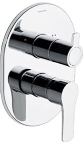 Ramon Soler - Grifo de Ducha Monomando Empotrado 2 Vías Cromado, Ahorro de Agua, Sistema S2, Serie Titanium, Diseño Moderno y Funcional para Baño