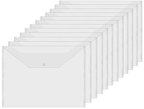 Acrux7 Dokumentenmappe, Kunststoff, A4, Druckknopf, für Schule, Büro (transparent)