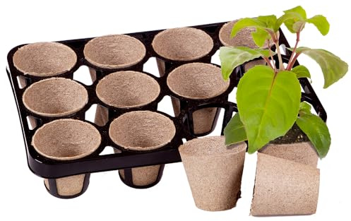 YouGarden Skelly Tray x 3 and 36 Jiffy Bio Pots, Ready to Use Planting, Grow More Compact Plants, Zero Transport Delay