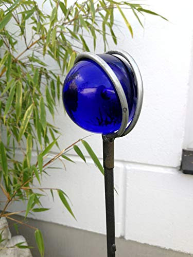 Zen Man Gartenstecker GartenGlaskugel Gartenfigure Glaskugel 6cmGartenglasdeko H105*6cm031893 DunkelBlau