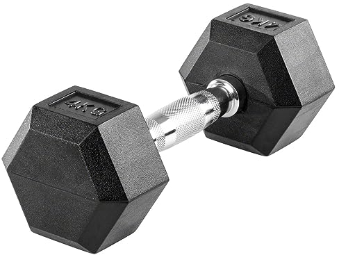 Hex Kompakthantel aus Gummi, 4 kg, Hexagon-Hantel