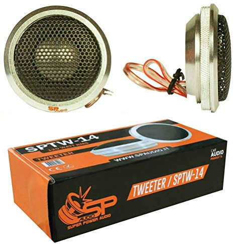 SP Audio 2 SP TW-14 tweeter 2,2 5,50 cm 55 mm diametro 120 Watt rms e 240 Watt Max 4 ohm in alluminio Profondità ridotta di 1,00 cm, coppia