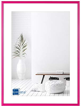 Bildershop-24 Kunststoffrahmen modern Bilderrahmen, (13 X 18 cm) pink, inkl. Tischaufsteller