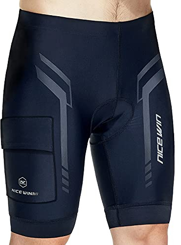 NICEWIN gepolsterte Mountainbike-Shorts für Herren, leicht, atmungsaktiv, für Radfahren, MTB, halblange Hosen mit Taschen
