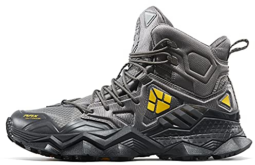RAX Jungle Wolf Wasserdichter Wanderschuh für Herren, Camping, Rucksackreisen, GRAU, 41 EU