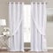 SOFJAGETQ - Tende a doppio strato, oscuranti e velate, pannelli decorativi per finestre, coppia di tende con occhielli per soggiorno e porta del patio, 132 x 274 cm, bianco grigiastro, 2 pezzi