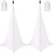 Speaker Stand Cover UCARE Universal Lighting Tripod Stand Scrim DJ Speaker Light Stand Skirt Cover Triple Sided 360 Degree Stretchable Speaker Stand Scrim Cloth for Weddings Banquets(TWO PACK-WHITE)