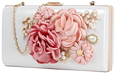 LHHMZ Damen Elegante Blumen Clutch Taschen Abendtaschen Hochzeits Clutch Geldbörse Blumen Umhängetaschen Braut Hochzeit Handtasche