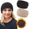 DRESHOW Women Warm Knitted Headband Winter Ear Warmer Crochet Head Wraps Thick Fleece Lining Hair Bands