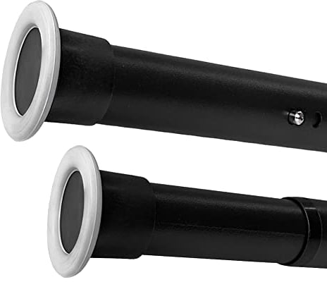 Teleskopstange ohne Bohren Duschvorhangstange Gardinenstange Ausziehbare Klemmstange aus Edelstahl Vorhangstange für Bad Kleiderschrank Vorhang Balkon Schrank Ø32mm(Schwarz, 360-410cm)