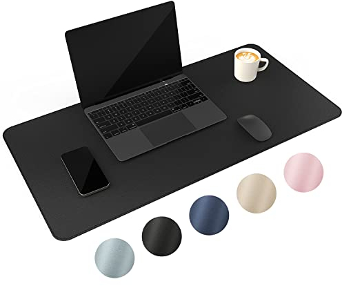 Schreibtischunterlage Schreibtischunterlage Desk Mat Schwarz Tischunterlage Schreibtisch Schreibtischauflage Deskmat Tisch Unterlagenmatte PU Leder Wasserdicht Rutschfest 80 x 40cm