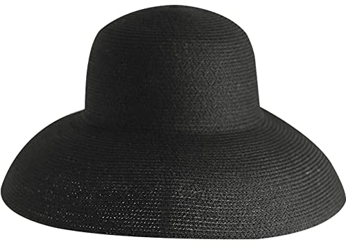 Sommerstrohhut Handgefertigt Gewebter Strandhut Hepburn Style Hat Wide Brim Panama Hut Klappende Urlaubshut Für Frauen