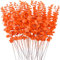 FEQO FF-22-067 orangefarbene Eukalyptus-Stiele, künstliche Eukalyptusblätter, Dekoration, Eukalyptuszweige, künstlicher Eukalyptus mit künstlichen Blättern, 38,1 cm, künstlicher Eukalyptusstiel für