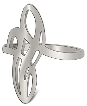 SIPURIS Hexen Knoten Ring Keltischer Knoten Ring Hexerei Edelstahl Geometrischer Hexenknoten Ring Wiccan Fingerringe Hochzeit Band Stapelbarer Ring Schmuck für Frauen (9, Keltischer Knoten/Silber)