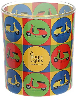 MAGIC LIGHTS Kerze im Glas Pop Art Ø 7,5 cm hoch 8,4 cm Motorrad
