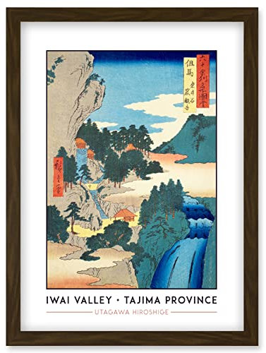 Wee Blue Coo Iwai Valley, Kannon Cave Tajima Province Utagawa Hiroshige Japanese Woodblock Classic Collection Artwork Framed Wall Art Print A4
