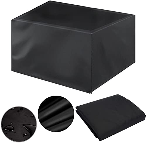 rngcpto Abdeckung Gartenmöbel Winterfest 120x80x70cm Schutzhülle Gartentisch Abdeckung Abdeckhaube für Gartenmöbel Rechteckige für Terrassenmöbel Stühle Möbelsets - Schwarz (120x80x70cm)