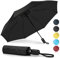 ZOMAKE Regenschirm Sturmfest Taschenschirm Automatik,Regenschirm Klein Leicht Stabil,Kleiner Schirm Windfest 8 Rip,106CM(Schwarz)