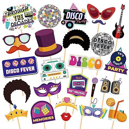 Party Foto Booth Requisiten (70er Jahre Disco Party)