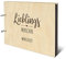 Personalisiertes Geburtstag Fotoalbum echtes Holz DIN A4 Erinnerungsbuch mit Lasergravur - Lieblingsmenschen - mit 25 Blatt / 50 Seiten Fotokarton Schwarz