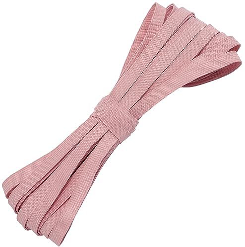 AERZETIX - C67530 - Flaches geflochtenes Gummiband 10 Meter - Breite 10 mm - Polyester + Latex - Asche rosa Farbe