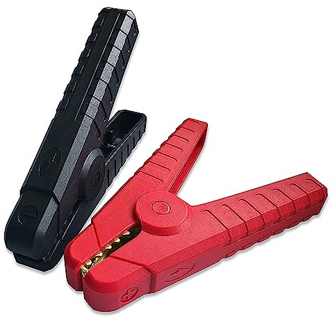 Lewttyer Rame Auto Coccodrillo Morsetti Batteria Auto 200A per batterie Auto Salto Piombo Grandi Morsetti Batteria Morsetti Cavo di avviamento (1 ciascuno Rosso e Nero)