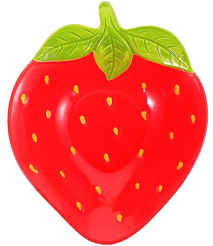 Luxshiny Bol à Fruits Céramique Avec Impression Fraise Ustensile De Cuisine Adorable Pour Salades Et Snacks Pour Maison Et Restaurants
