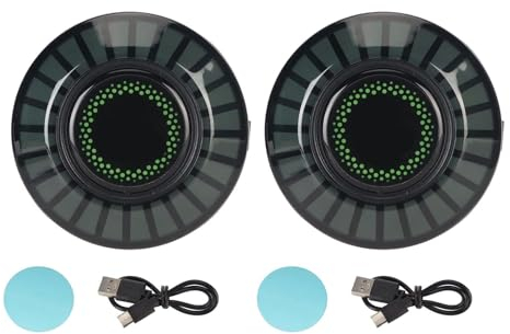 Cyrank 2PCS Auto-LED-Leuchten, 32-Bit-Farbe, Intelligente Auto-Innenbeleuchtung, RGB-Innenbeleuchtung, Magnetisches LED-Rhythmuslicht Für Auto Und Zuhause