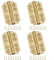 Puupaa Retro Brass Hinges, Brushed Finish, Brassy Color, 4.5x2.7mm (4Pcs)
