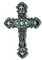 UHRIG Massives Wand Kreuz aus Gusseisen, Schmiedeeisen Kruzifix, 25cm hoch. (Antik Schwarz/Patinagrün)