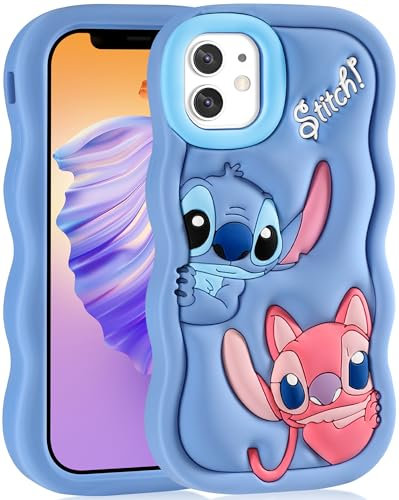 Koecya for iPhone 11 Case 6.1 Cute Cartoon 3D Character Funny Girly Cases for Girls Boys Women Teens Kawaii Unique Fun Cool Silicone Soft Aesthetic Protective Cover for Apple i Phone 11, Stit