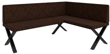 FURNISTAR Eckbank Akiko Metal X - Eckbankgruppe für Ihrem Esszimmer, Küche modern, Sitzecke, Essecke. Perfekt für Küche, Büro und Rezeption. Solide und Starke Verarbeitung. (168x128-Rechts-Inari28)