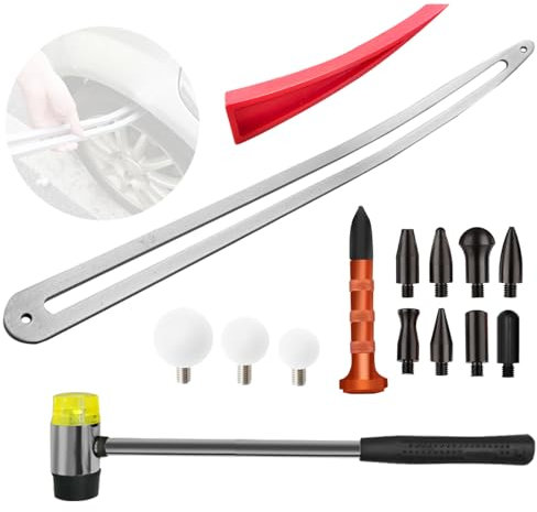 MENQANG Dent Removal Tool Set, Damage Repair Puller or Crowbar Tool for Vehicle Dents Removal With 3 Round Balls and Dent Repair Hammer