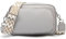 NIYUTA Damen Umhängetasche Leder Crossbody Bag Damen Handtasche Damen, Schultertaschen Damen Abnehmbarem Schultergurt Taschen mit Breitem Schultergurt Grau