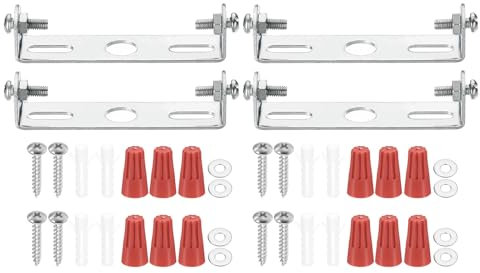 PATIKIL Kit de Support de Fixation Universel pour Luminaire, 65mm (2,56), 4 Ensembles de Barres Transversales de Lumière pour Plafonnier avec Vis pour Lumière Murale, Plafonnier, Lustre