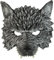 W WIDMANN MILANO Party Fashion - Wolfsmaske kinnlos, Tiermaske, Halbmaske, Accessoire Halloween, Karneval