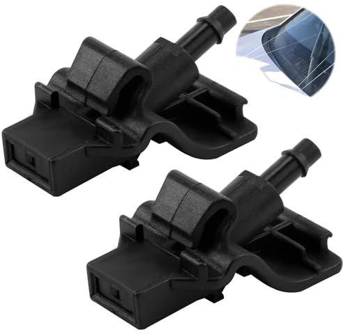 2 Car Front Windshield Washer Jet 1902209 EB3B-17666-AA EB3B17666A | A Jet Wiper Nozzles Replacement for Ford Ranger ix35 MK2 Mk4 2015 TKE Front Car Windscreen Cleaning Washer Nozzle (Black)