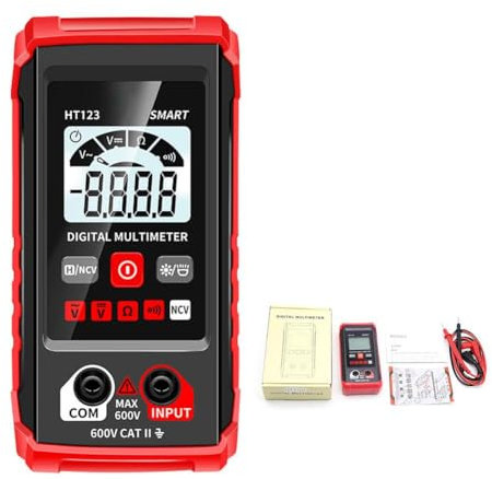 YUYQAQ HT123 Multimètre numérique NCV Smart Multimètre Rétroéclairage Continuité Testeur Mesure Résistance R3W5 avec testeur de tension