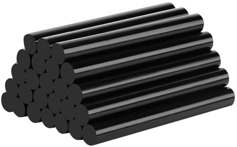 WHENZOO 40 Pcs Hot Melt Glue Sticks, 7x270mm Black & Clear, Mini Glue Gun Sticks for Crafting, Woodworking, Plastics, Fabric, Ceramics