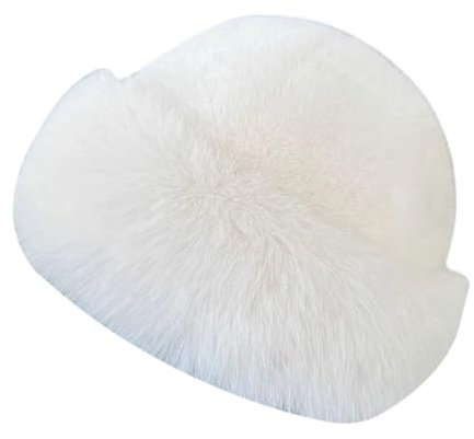 Baoblaze Wintermütze aus Kunstpelz für Damen, dicke Kosakenmütze, russische Mütze für Snowboard-Damen, Weiß