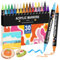 maxtek 30 Colors Acrylic Paint Pens, Dual Tip Acrylic Paint Markers, Brush and Fine Tip Acrylic Markers for Glass, Window, Fabric, Canvas, Rock, Wood, Paper